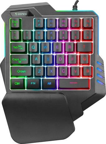 Everest Kb-R177 Salvo Siyah Usb Led Işıklı Q 35 Tuşlu Multimedya Mini Gaming Kablolu Oyuncu Klavyesi