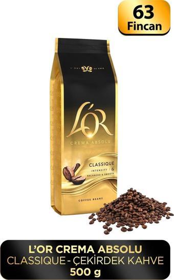 L'OR CREMA ABSOLU CLASSIC ÇEKİRDEK KAHVE 500GR