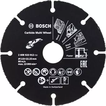Bosch Carpide Multi Whell Taşlama Için Ahşap Kesme Diski 115 mm (Elmas Uçlu)