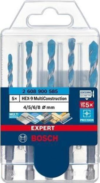Bosch Expert Hex-9 Multiconstruction Delme Ucu Seti 4/5/6/6/8 mm 5 Parça