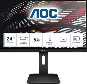 AOC 24P1 23.8" 60Hz 5Ms DVI+VGA+HDMI+DP+USB FullHD IPS Pivot Vesa Monitör