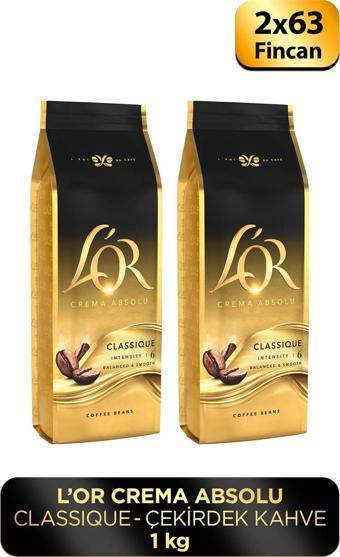 L'OR CREMA ABSOLU CLASSIC ÇEKİRDEK KAHVE 500GR X 2