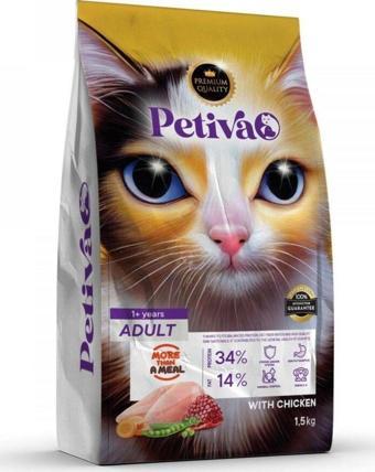 Petiva Yetişkin Tavuk Etli Kedi Maması 1,5 Kg