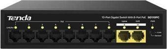 Sg110Pc 10 Port 8 Port Poe+ 10-100-1000 Mbps + 2 Port Uplink Switch Hub Çelik Kasa Rack Mount