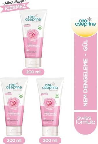 Cire Aseptine Soft Prebiyotik Gül El,Yüz ve Vücut Kremi 200 Ml 3 Adet