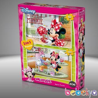 Zoe Disney Minnie Mouse ve Daisy Puzzle 2 Adet Yapboz 50 Parçalı ve 100 Parçalı Yapboz