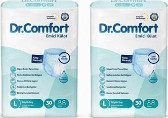 Dr.Comfort Emici Külot Hasta Bezi L Beden 2 Paket 60 Adet