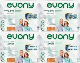 Evony Hasta Bezi Yetişkin Bel Bantlı L-Büyük Boy 120 Adet (4Pk*30)