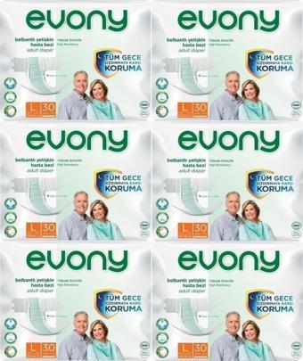 Evony Hasta Bezi Yetişkin Bel Bantlı Tekstil Yüzey L-Büyük Boy 180 Adet (6Pk*30)