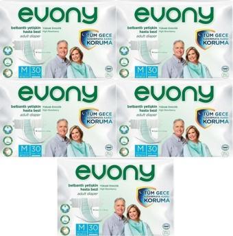 Evony Hasta Bezi Yetişkin Bel Bantlı Tekstil Yüzey M-Orta Boy 150 Adet (5Pk*30)