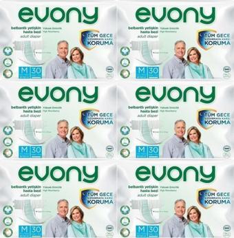 Evony Hasta Bezi Yetişkin Bel Bantlı Tekstil Yüzey M-Orta Boy 180 Adet (6Pk*30)