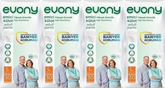 Evony Hasta Bezi Yetişkin Emici Külot L-Büyük Boy 120 Adet (4Pk*30)