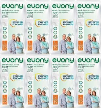 Evony Hasta Bezi Yetişkin Emici Külot L-Büyük Boy 240 Adet (8Pk*30)