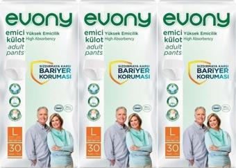 Evony Hasta Bezi Yetişkin Emici Külot L-Büyük Boy 90 Adet (3Pk*30)