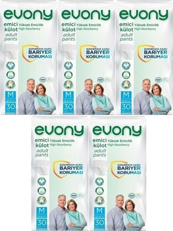 Evony Hasta Bezi Yetişkin Emici Külot M-Orta Boy 150 Adet (5Pk*30)