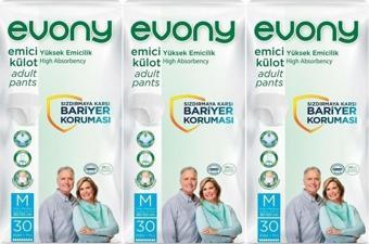 Evony Hasta Bezi Yetişkin Emici Külot M-Orta Boy 90 Adet (3Pk*30)