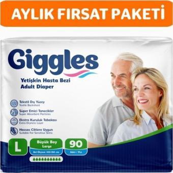 Giggles Yetişkin Bel Bantlı Hasta Bezi Large 90 Adet