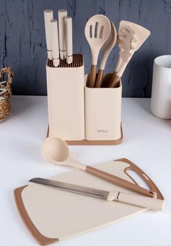 AROW Venita Standlı Servis Seti - Bej