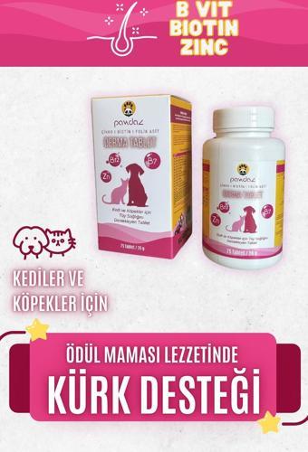 Pawdaz Dermatablet - Kediler Ve Köpekler Için Ödül Maması Lezzetinde Deri Ve Tüy Sağlığı Desteği