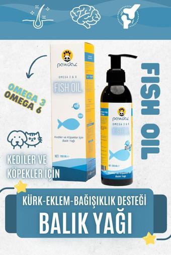 Pawdaz Fish Oil - 200 Ml. - Deri Ve Tüy Sağlığını Destekleyen Balık Yağı (Omega 3-6)