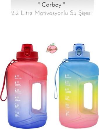 Fitmart Carboy - 2.2 Litre Motivasyonlu Su Şişesi 2 Li Set