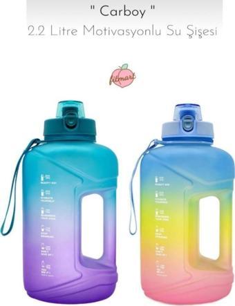 Fitmart Carboy - 2.2 Litre Motivasyonlu Su Şişesi 2 Li Set-1