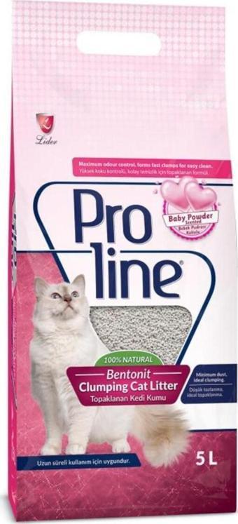 Wahw Pet Proline Bentonit Pudralı Topaklanan İnce Taneli Kedi Kumu 5 Lt - 8698995010153