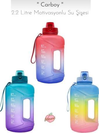 Fitmart Carboy - 2.2 Litre Motivasyonlu Su Şişesi 3 Lü Set