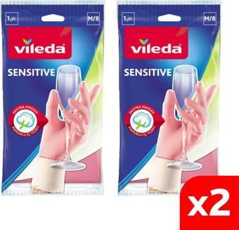 Vileda Sensitive Eldiven No 8 Orta Boy 2'li Paket