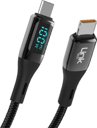 LinkTech K680 Dijital Göstergeli Type-C - Type-C 100W Data ve Şarj Kablosu 1mt