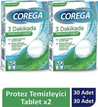 Corega Cleanser Bio Protez Temizleme Tableti 30’lu X 2 Adet