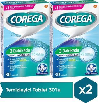 Corega Cleanser Bio Protez Temizleme Tableti 30'lu X 2 Adet