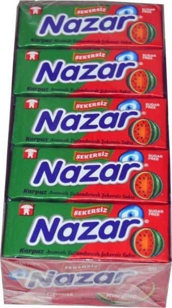 Nazar Karpuz Aromalı Şekersiz Sakız 5'li (20 Adet)