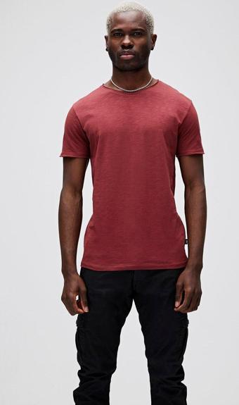 Bad Bear O-Neck T-Shirt Bordo Basic Erkek Tişört 