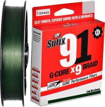 Sufix 91 G-Core x9 İp Misina LOW VIS GREEN-0.185MM - 150M - 9.5KG