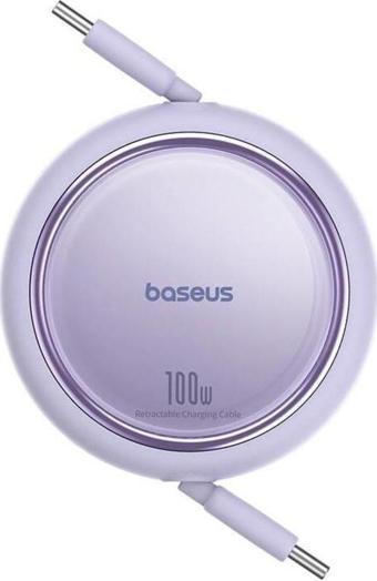 Baseus Free2 Draw Mini Makaralı Type-C to Type-C 100W Kablo 1m. Mor - P10364500511-00