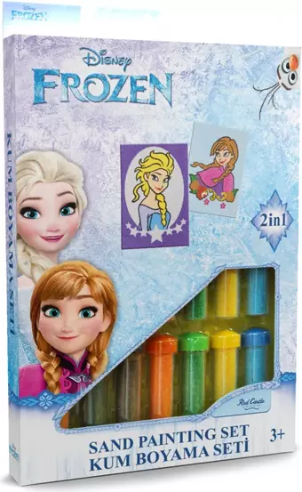 Disney Karlar Ülkesi Frozen Elsa & Anna Eğitici ve Eğlenceli Kum Boyama Seti-Red Castle DS-31