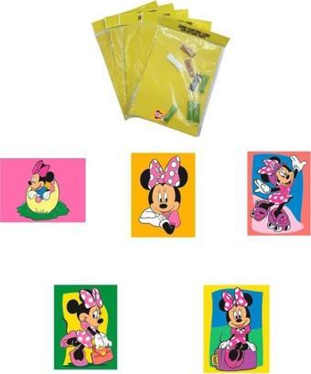 Disney Minnie&Mickey, 10 Adet Büyük Boy A4, Kız-Erkek Kum Boyama Kartı Seti-Red Castle KB-D-104