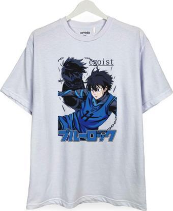 Egoist Blue Lock Baskılı Loose Fit Bisiklet Yaka Tişört Anime Manga