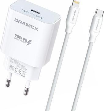Dramex DPD20L Valence Type-C to Lightning Kablolu 20W PD Hızlı Şarj Aleti Set