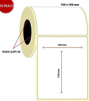 Barkod 100x150 Termal Etiket Eko Termal 250 Sarım 10 Rulo (2500 Adet)