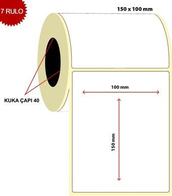 Barkod 100x150 Termal Etiket Eko Termal 250 Sarım 7 Rulo (1750 Adet)