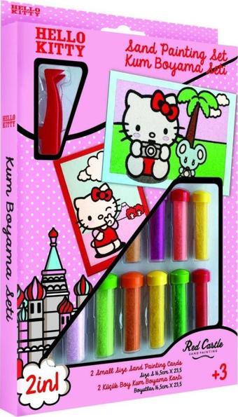 Hello Kitty Selfi Eğitici ve Eğlenceli Kum Boyama Seti-Red Castle DS-22