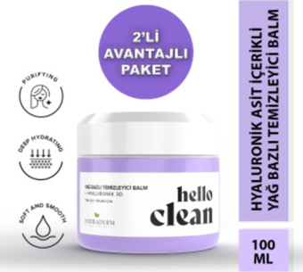 Herbaderm Hello Clean Yağ Bazlı Temizleyici Balm Hyaluronık 3d 100 Ml X 2 ADET