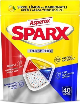 Asperox Sparx Diamond Bulaşık Kapsülü 40'lı