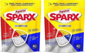 Asperox Sparx Diamond Bulaşık Makinesi Kapsülü 40'lı x 2 Adet