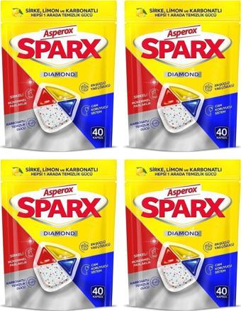 Asperox Sparx Diamond Bulaşık Makinesi Kapsülü 40'lı x 4 Adet