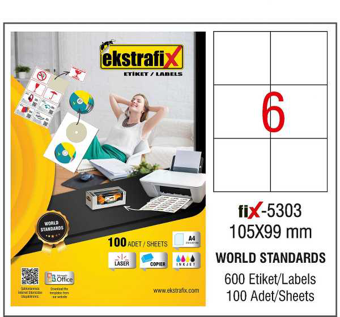 Ekstrafix Lazer Etiket 105X99M Fix-5303 