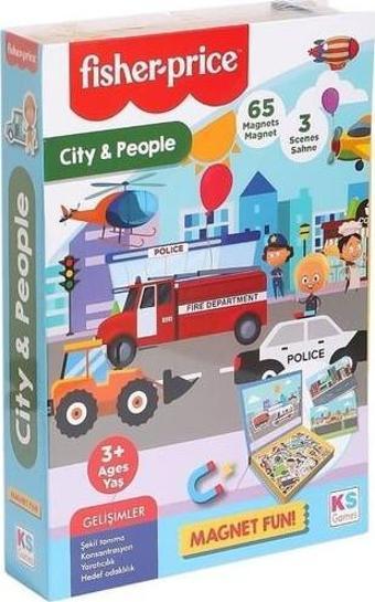 Ks Games Baby Puzzle City Magnet - People Fisher-Price Lisanslı Ürün fp13409