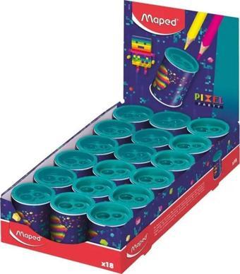 Maped Kalemtıraş Pixel Party Çift Delikli 044123 (18 Li Paket)
